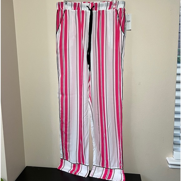 NWT Jenni Intimates Hot Pink Striped Rayon Lightweight Pajama Pants Size Small - Picture 3 of 6